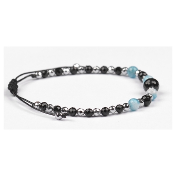 Bransoletka celebrytka czarny TURMALIN JADEIT HEMATYT ochrona i odwaga